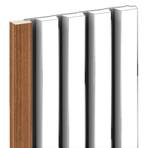 Corlea Walnut Grooved End Cap for Slatted Wall Panelling - 2400mm