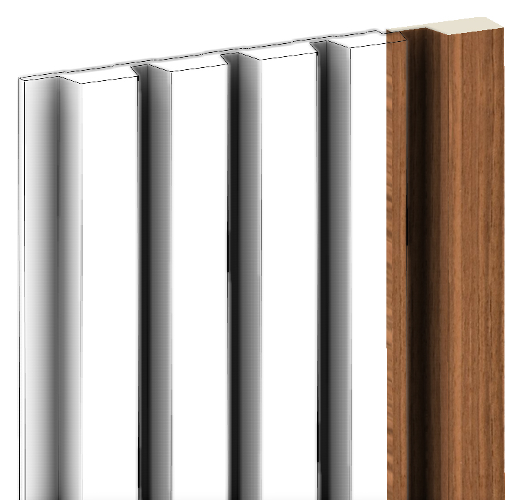 Corlea Walnut Tongue End Cap for Slatted Wall Panelling - 2400mm