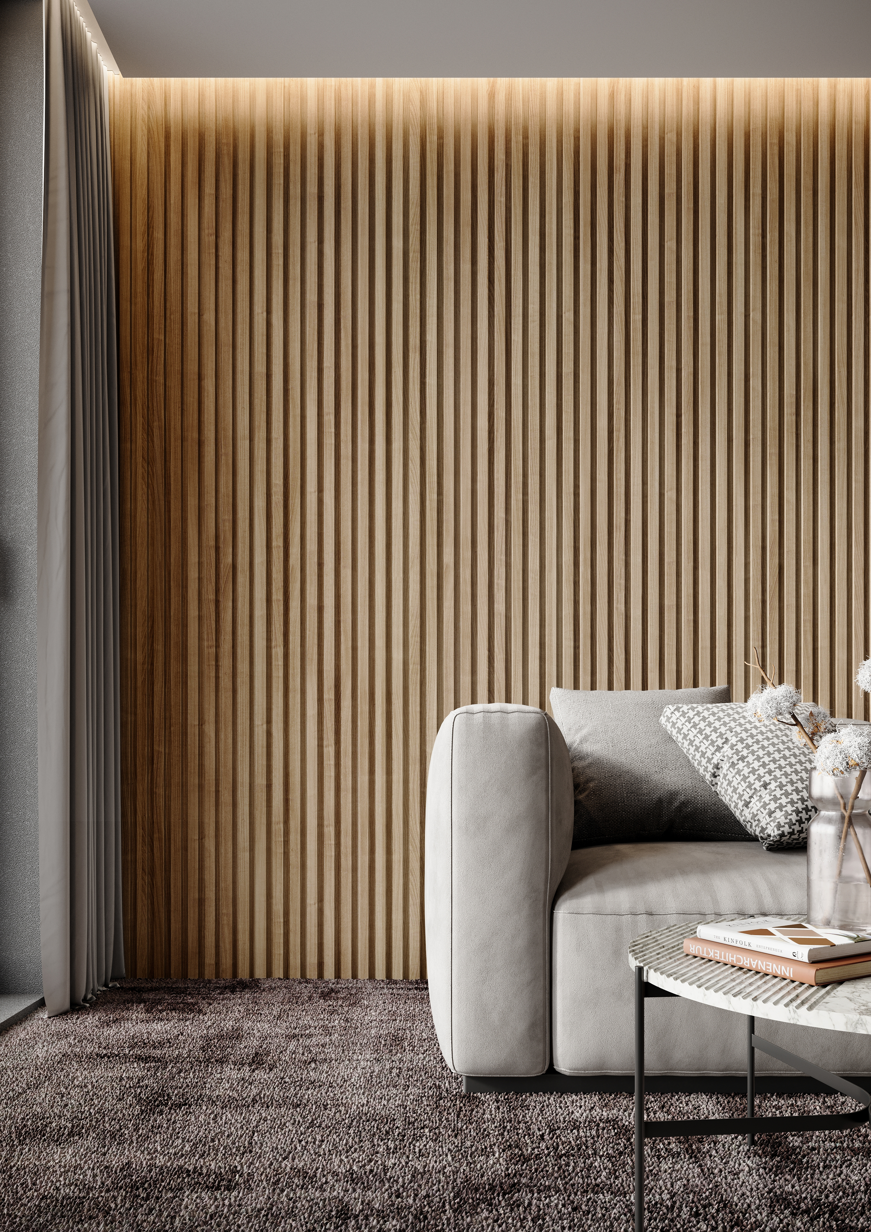 Corlea Oak Slatted Wall Panelling - 2400mm -