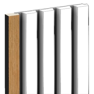 Corlea Oak & Black Grooved End Cap for Slatted Wall Panelling - 2400mm