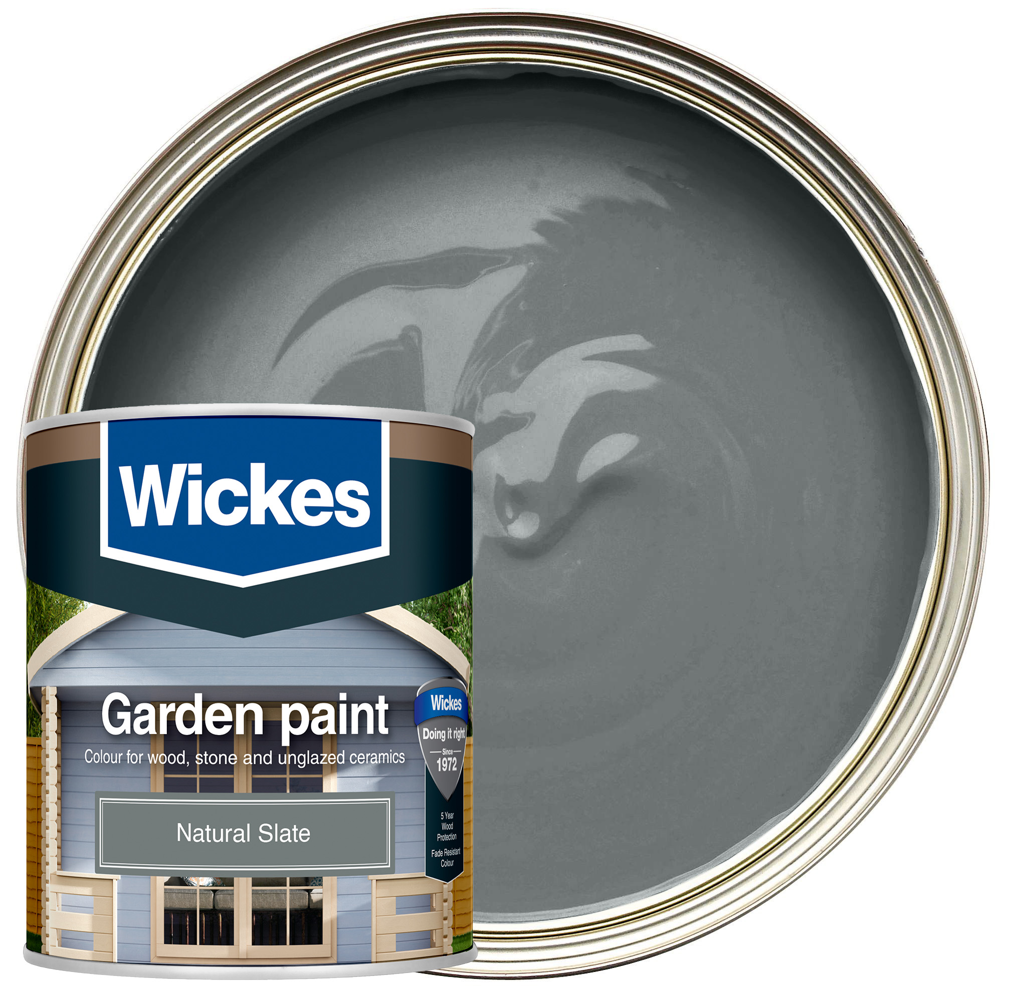 Wickes Garden Colour Matt Wood Treatment - Natural Slate - 1L