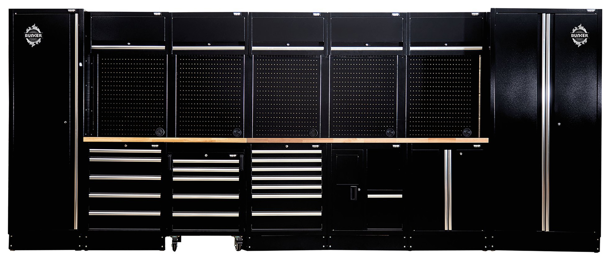 BUNKER® Modular Storage Combo with Hardwood Worktop - 25 Piece