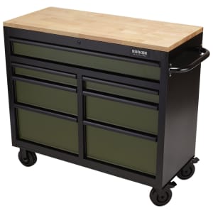 BUNKER Green 7 Drawer Workbench Roller Tool Cabinet - 41in