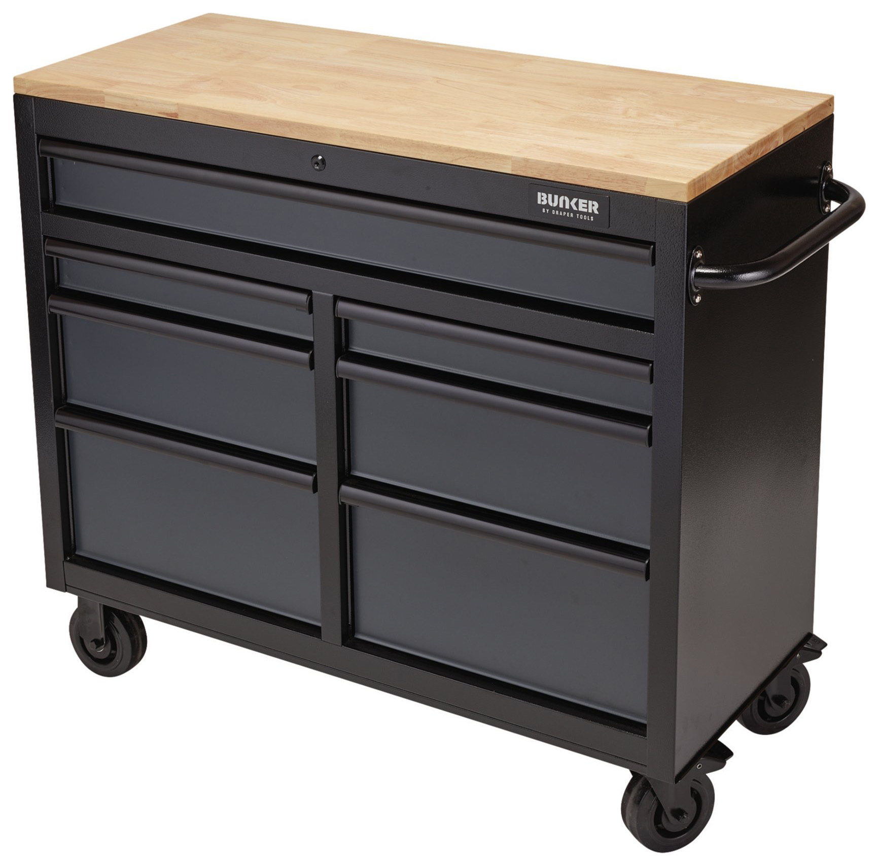 BUNKER Grey 7 Drawer Workbench Roller Tool Cabinet - 41in