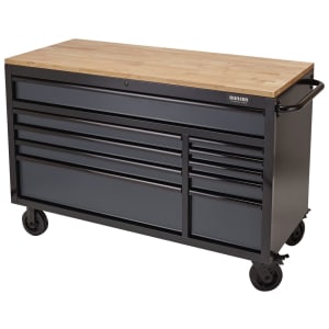 BUNKER Grey 10 Drawer Workbench Roller Tool Cabinet - 56in