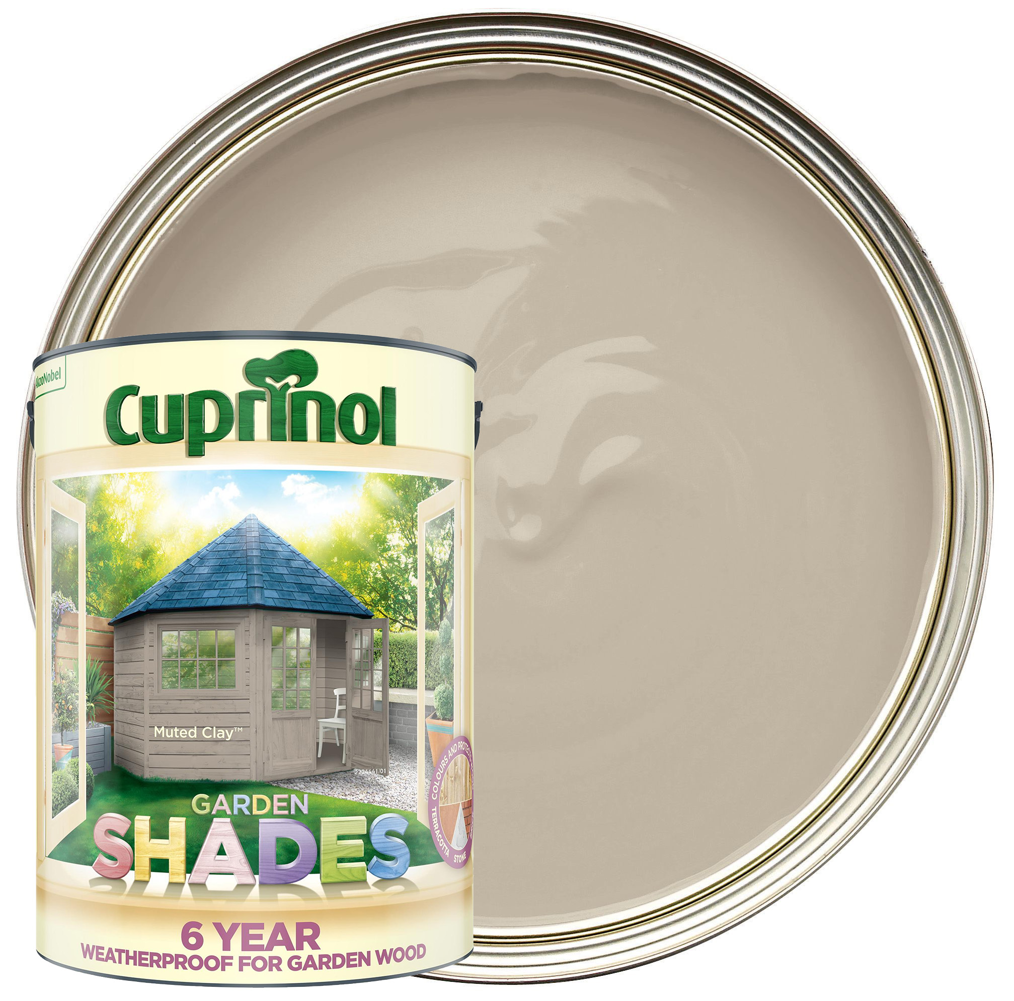 Cuprinol Garden Shades Matt Wood Treatment - Muted Clay - 5L