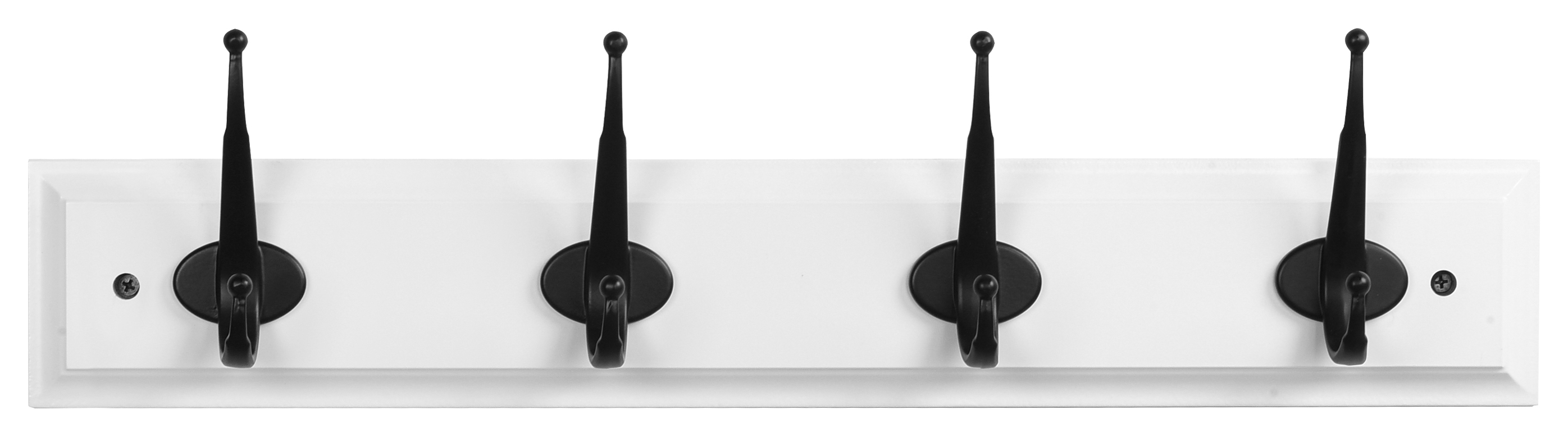 Wickes 4 Antique Black Hooks on Cream Rail