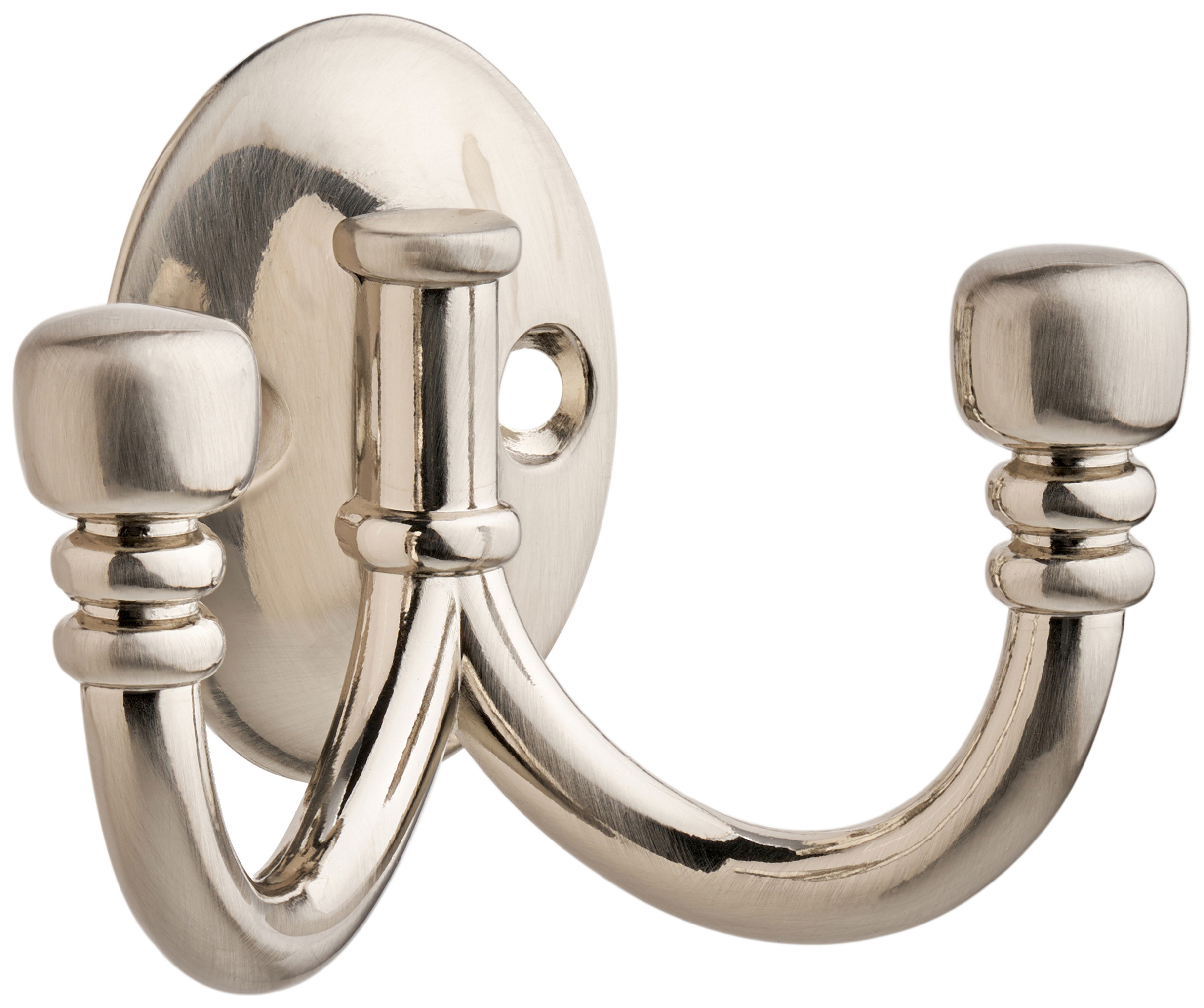 Wickes Ball End Twin Robe Hook - Satin Nickel