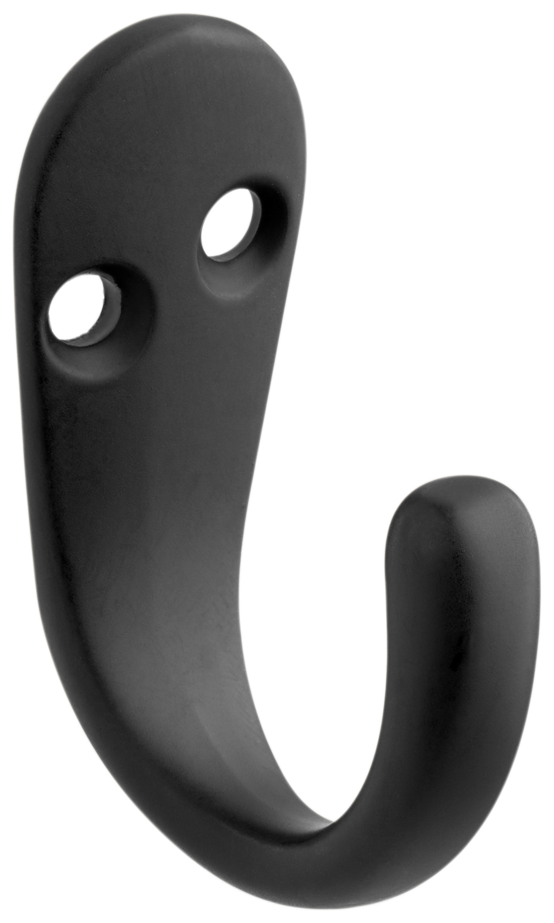 Wickes Matt Black Single Robe Hook - Pack of 2