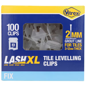 Vitrex LASHXL 2mm Grout Line Tile Levelling Clips - Pack of 100