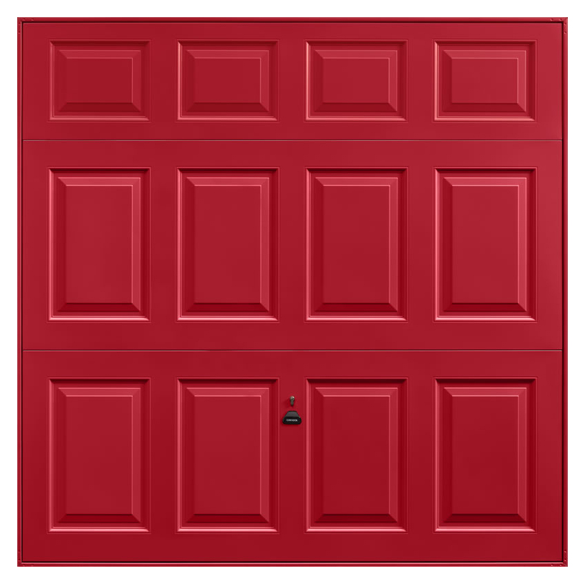 Garador Beaumont Panelled Framed Retractable Garage Door - Ruby Red - 2134mm