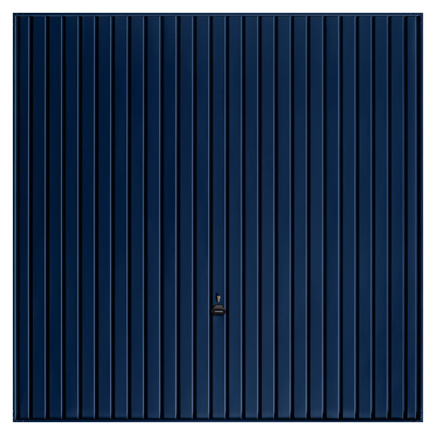 Garador Carlton Vertical Frameless Canopy Garage Door - Steel Blue - 2134mm