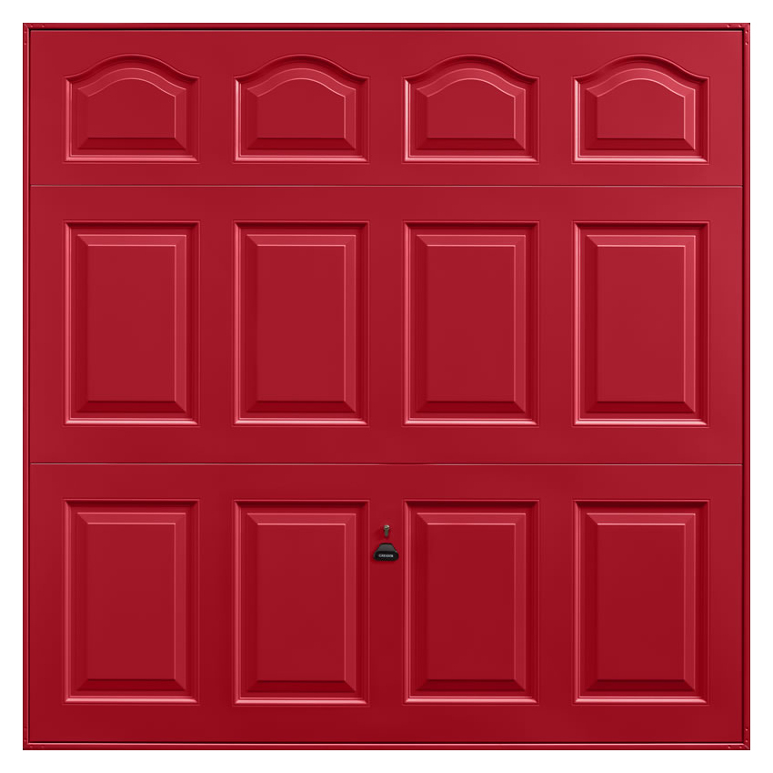 Garador Cathedral Panelled Frameless Retractable Garage Door - Ruby Red - 2286mm