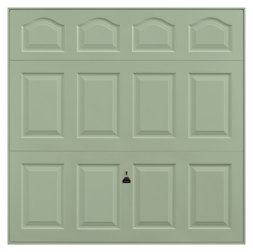 Garador Cathedral Panelled Frameless Retractable Garage Door - Chartwell Green - 2134mm