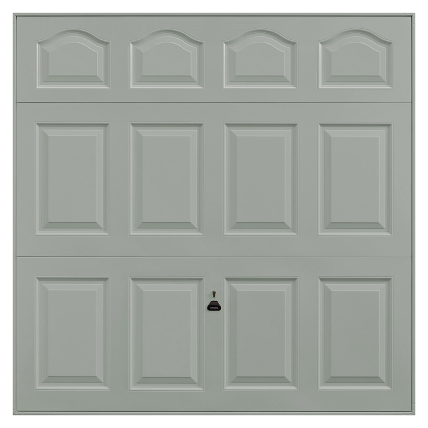 Garador Cathedral Panelled Framed Retractable Garage Door - Agate Grey - 2134mm