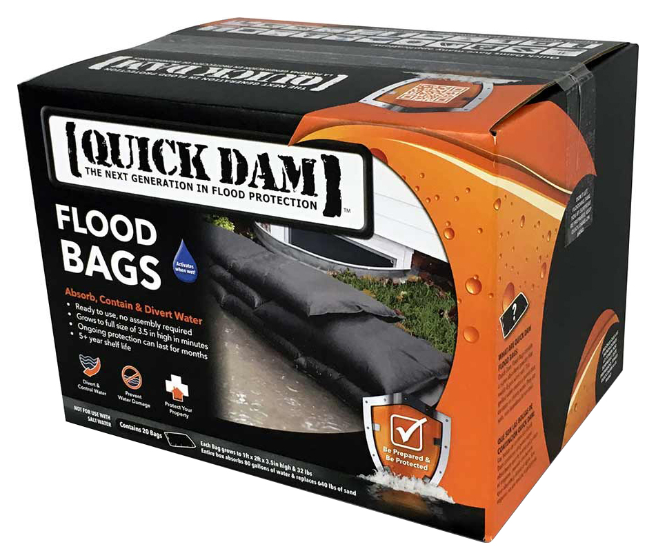 Quick Dam QD1224-20 Water Activated Flood Bags - 30cm/1ft x 61cm/2ft - Pack of 20