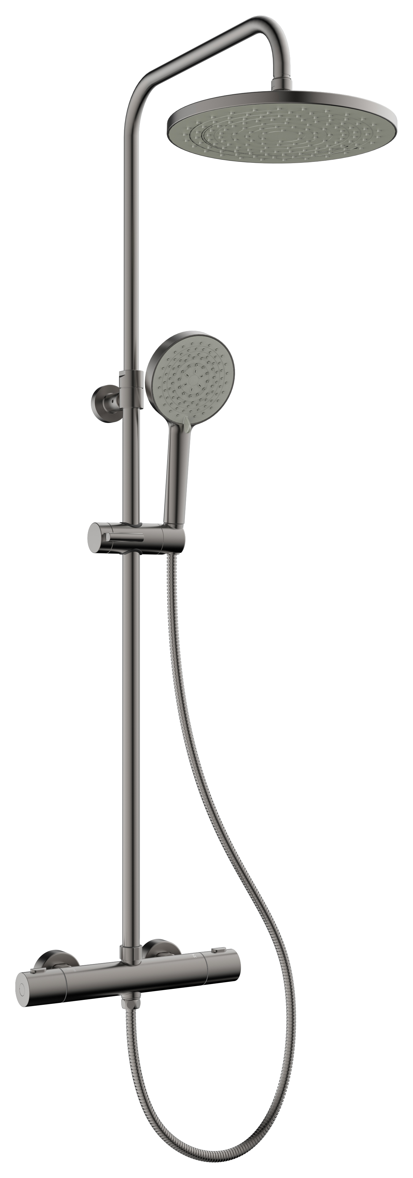 Wickes Alure Round Thermostatic Mixer Shower - Anthracite Grey