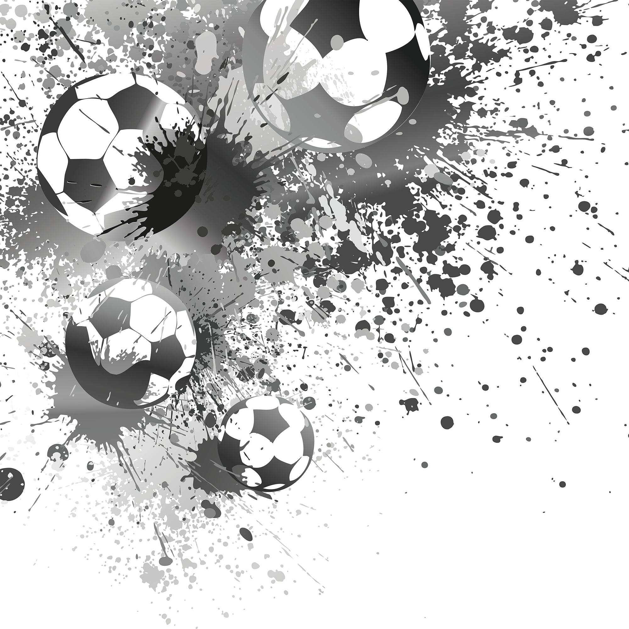 Origin Murals Football Splash Grey Wall Mural - 3 x 2.4m