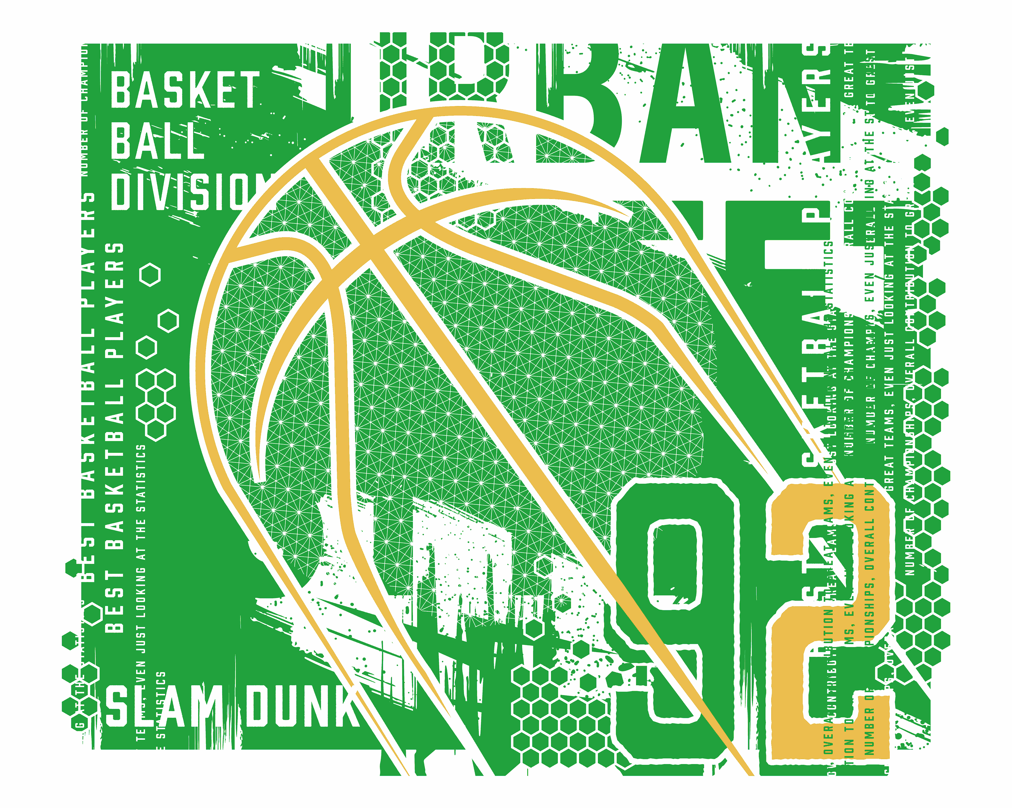 Origin Murals Modern Basketball Green Wall Mural - 3.5 x 2.8m