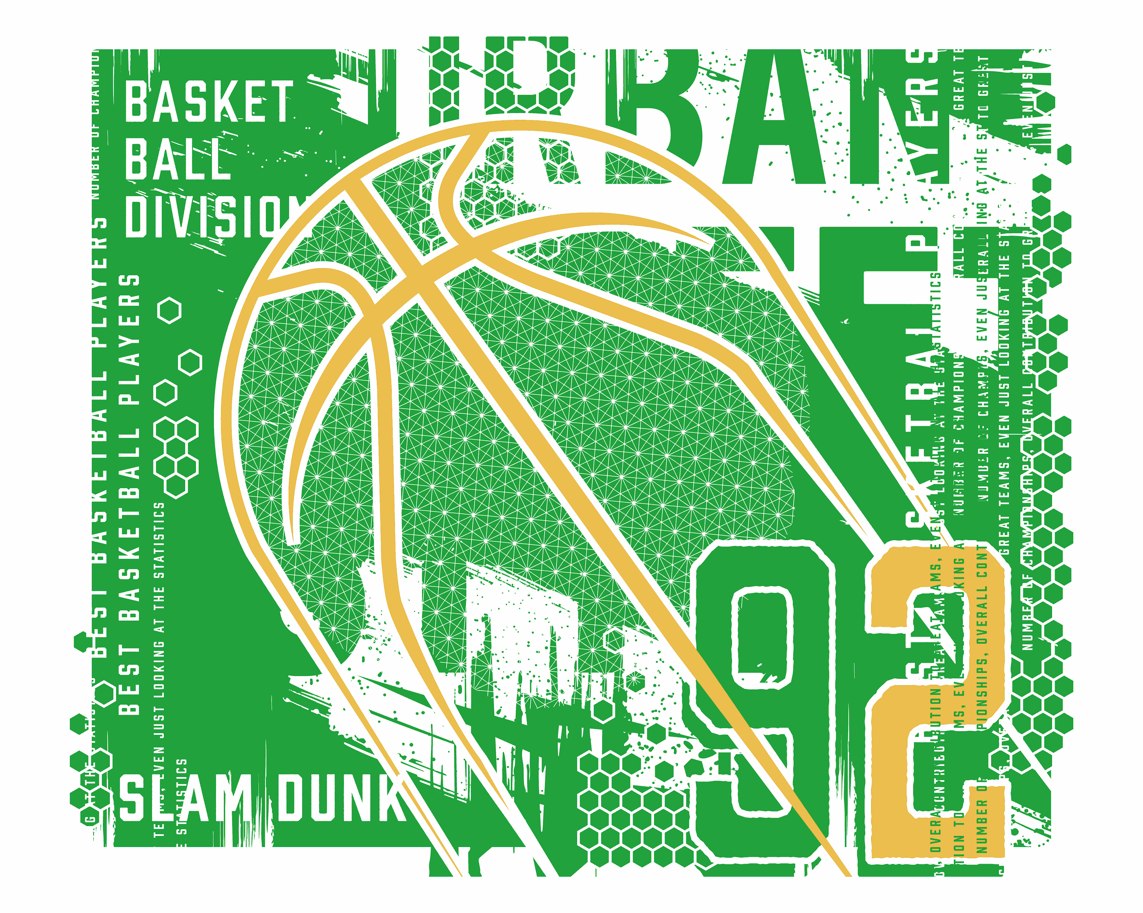 Origin Murals Modern Basketball Green Wall Mural - 3 x 2.4m