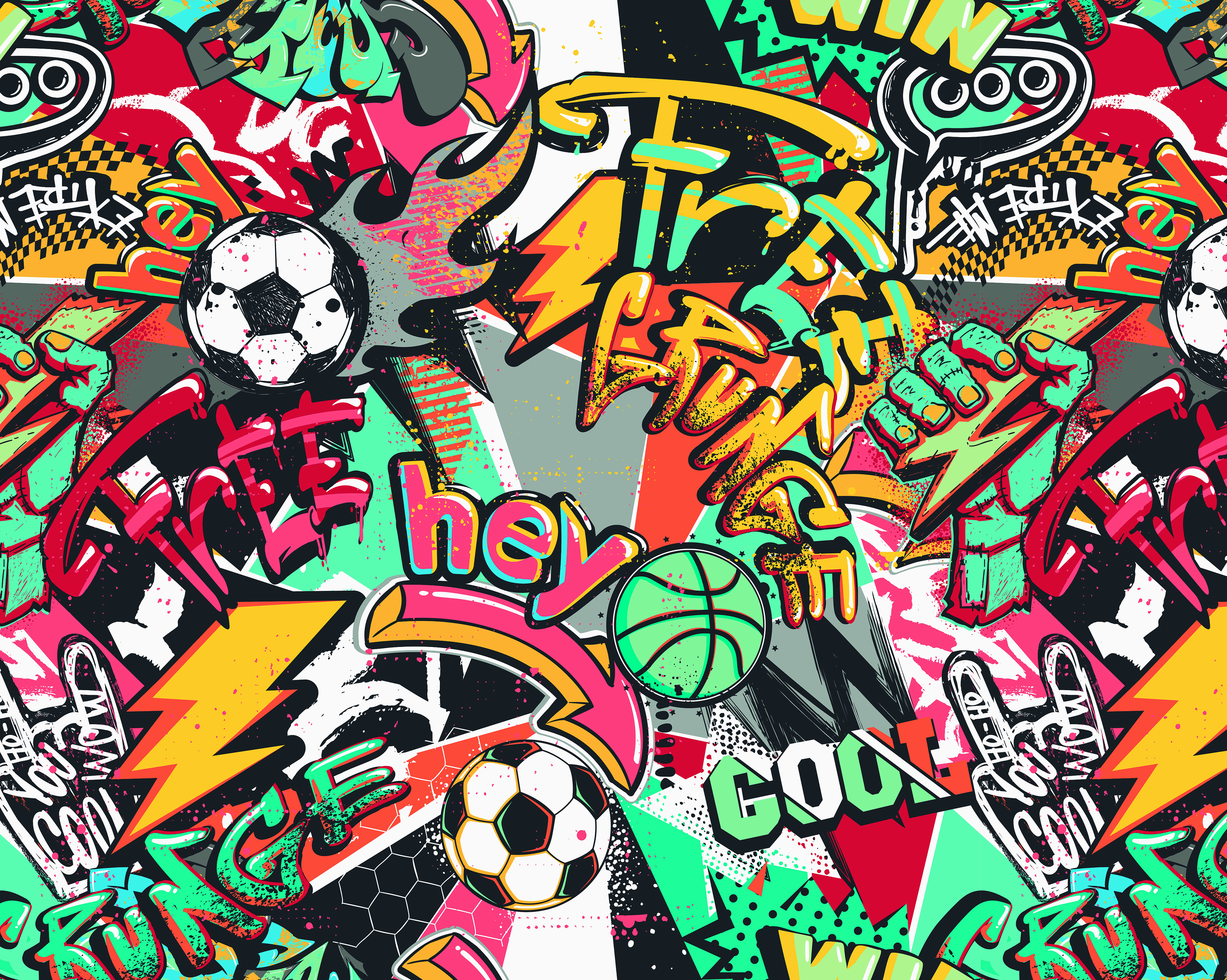 Origin Murals Sports Graffiti Red Wall Mural - 3 x 2.4m