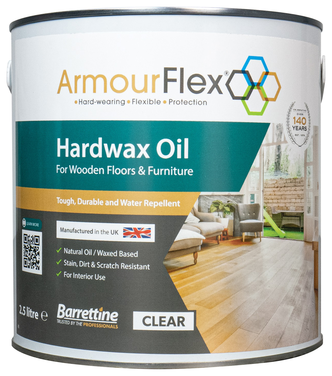 Barrettine Armourflex Hard Wax Oil - Satin - 1L