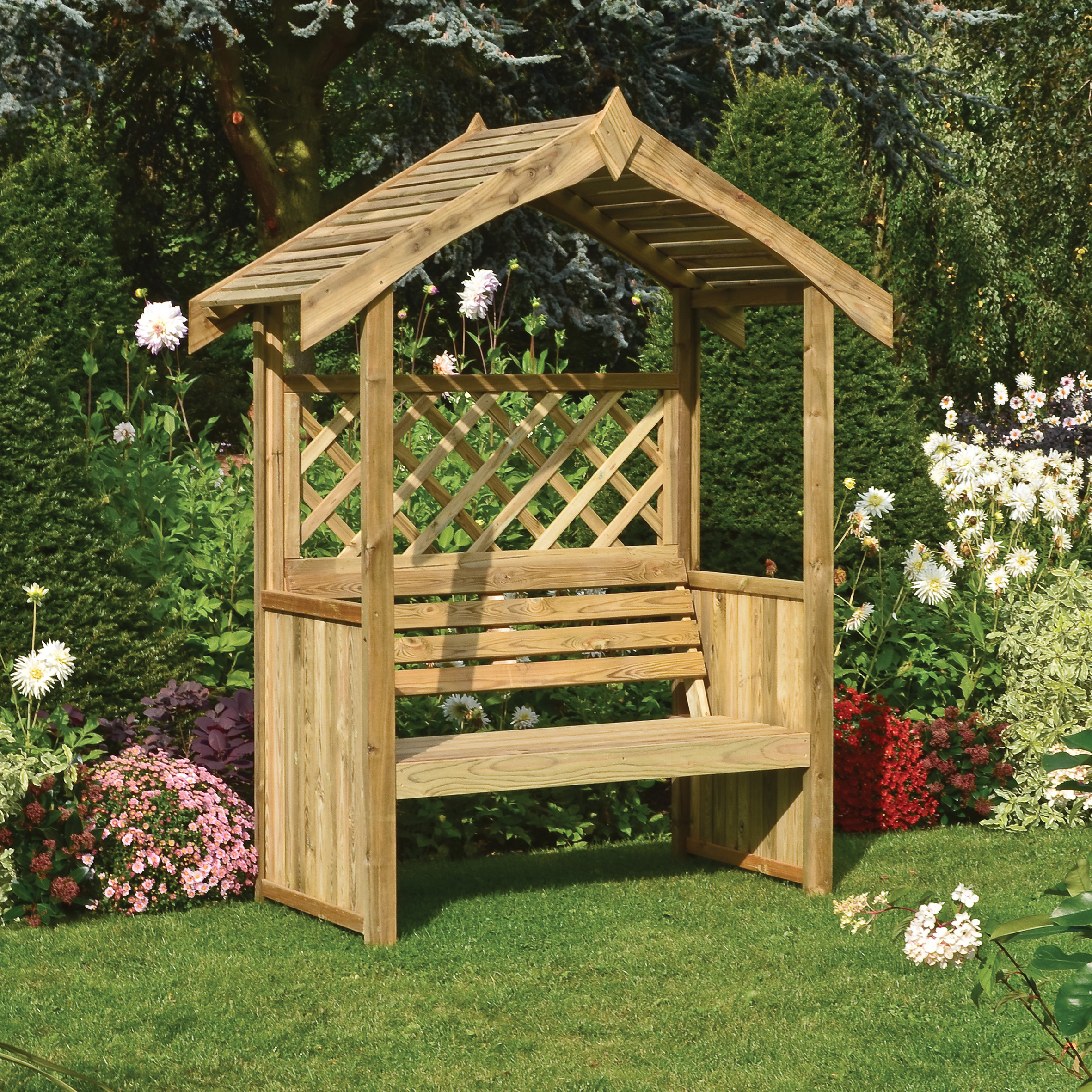 Rowlinson Salisbury Timber Arbour - 2075 x 1630 x 740mm