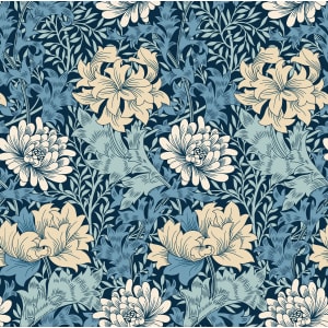 Hoopla Chrysanthemum Navy Mix Matt Wallpaper - 10m