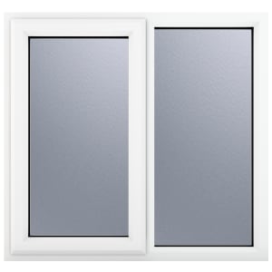 Crystal uPVC White Left Hung Obscure Double Glazed Fixed Light Window - 1190 x 1115mm