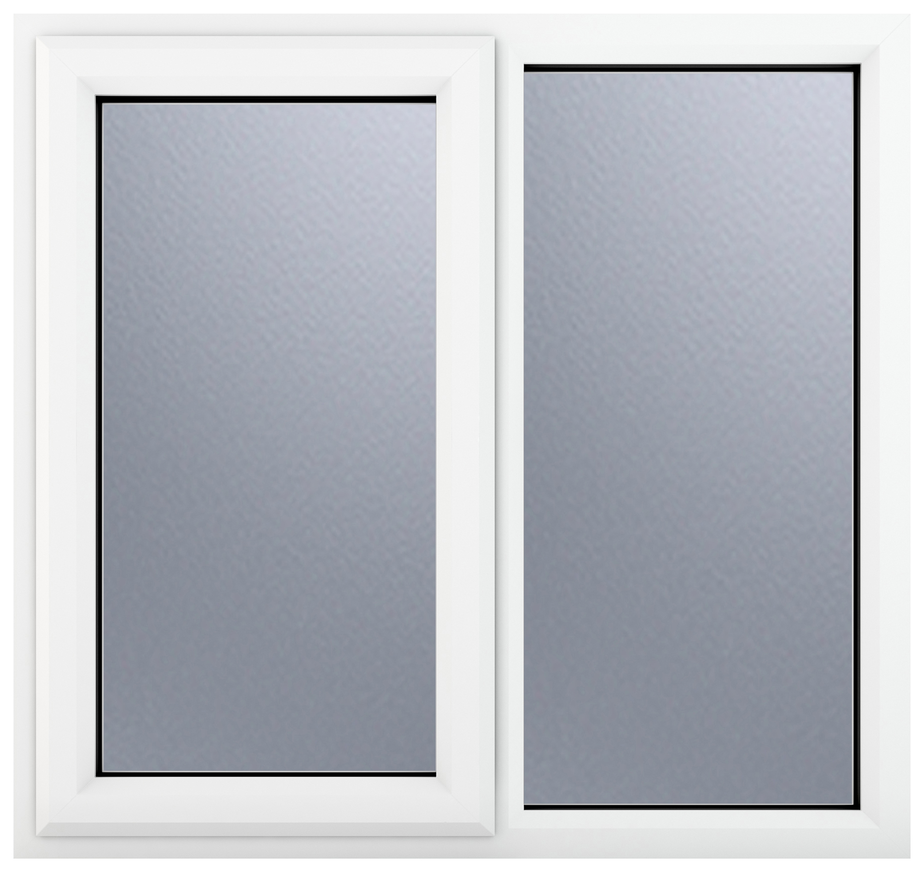 Crystal uPVC White Left Hung Obscure Double Glazed Fixed Light Window - 1190 x 1190mm