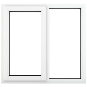 Crystal uPVC White Left Hung Clear Double Glazed Fixed Light Window - 1190 x 965mm