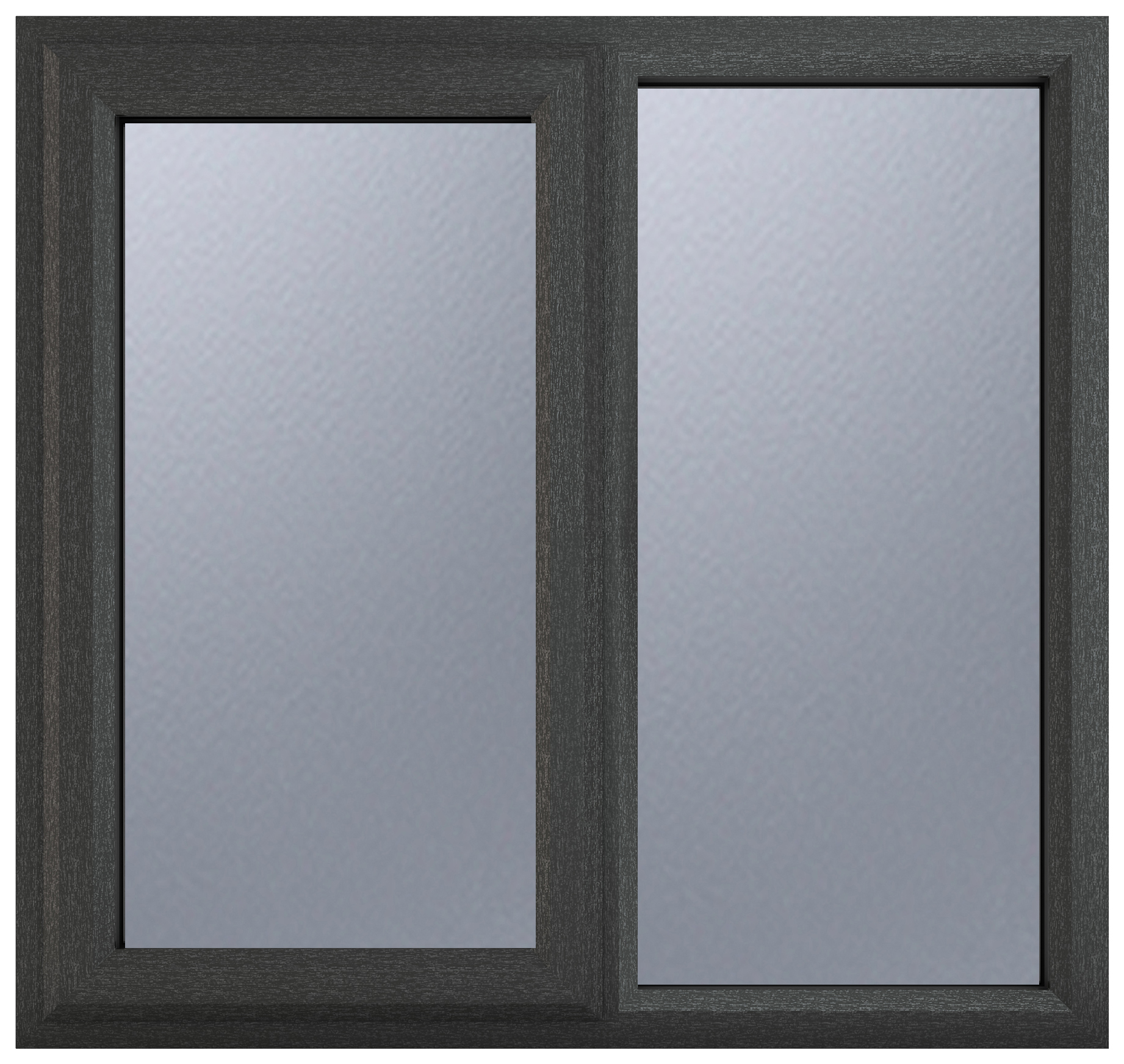 Crystal uPVC Grey Left Hung Obscure Double Glazed Fixed Light Window - 1190 x 965mm