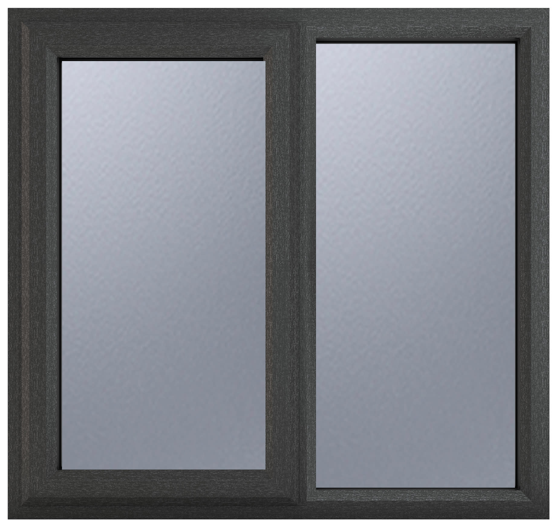Crystal uPVC Grey Left Hung Obscure Double Glazed