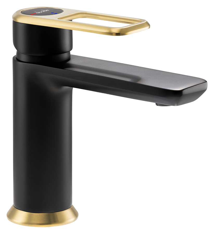 Abode Levarto Basin Mixer Tap - Black & Brass