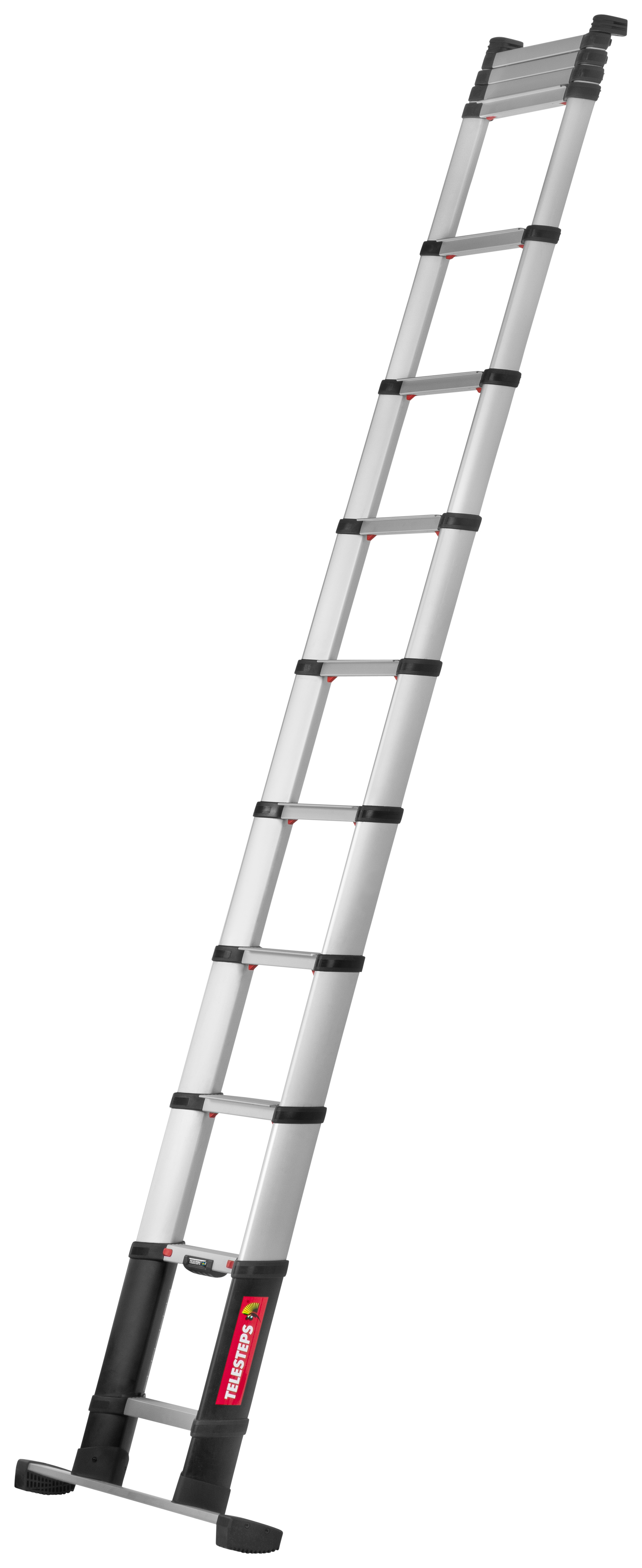 Telesteps Prime Line 4.1m Aluminium Telescopic Ladder with stabiliser Bar - Max Height 4.8m