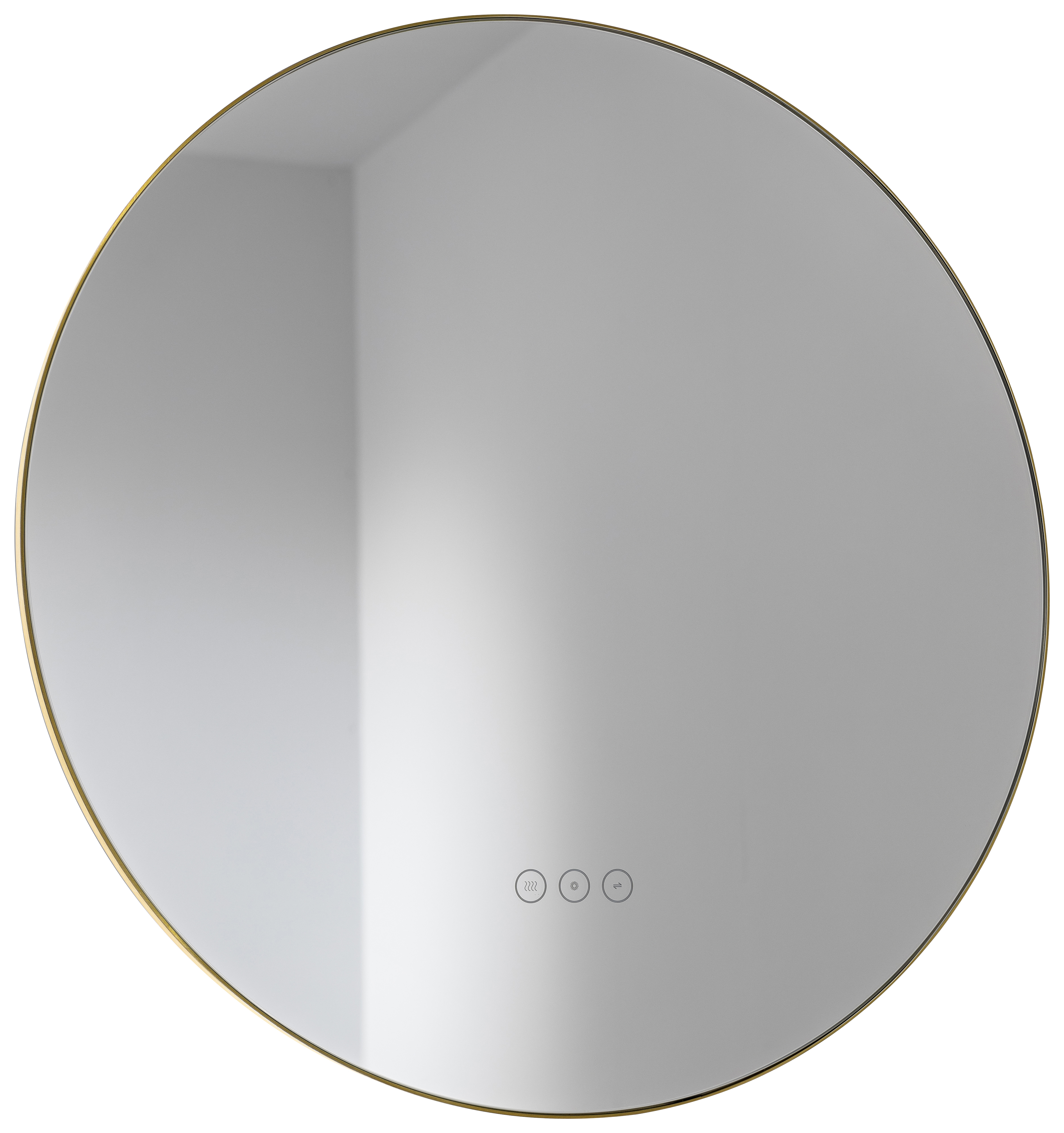Abode Mayar Brushed Brass Round LED Bathroom Mirror 600mm Wickes