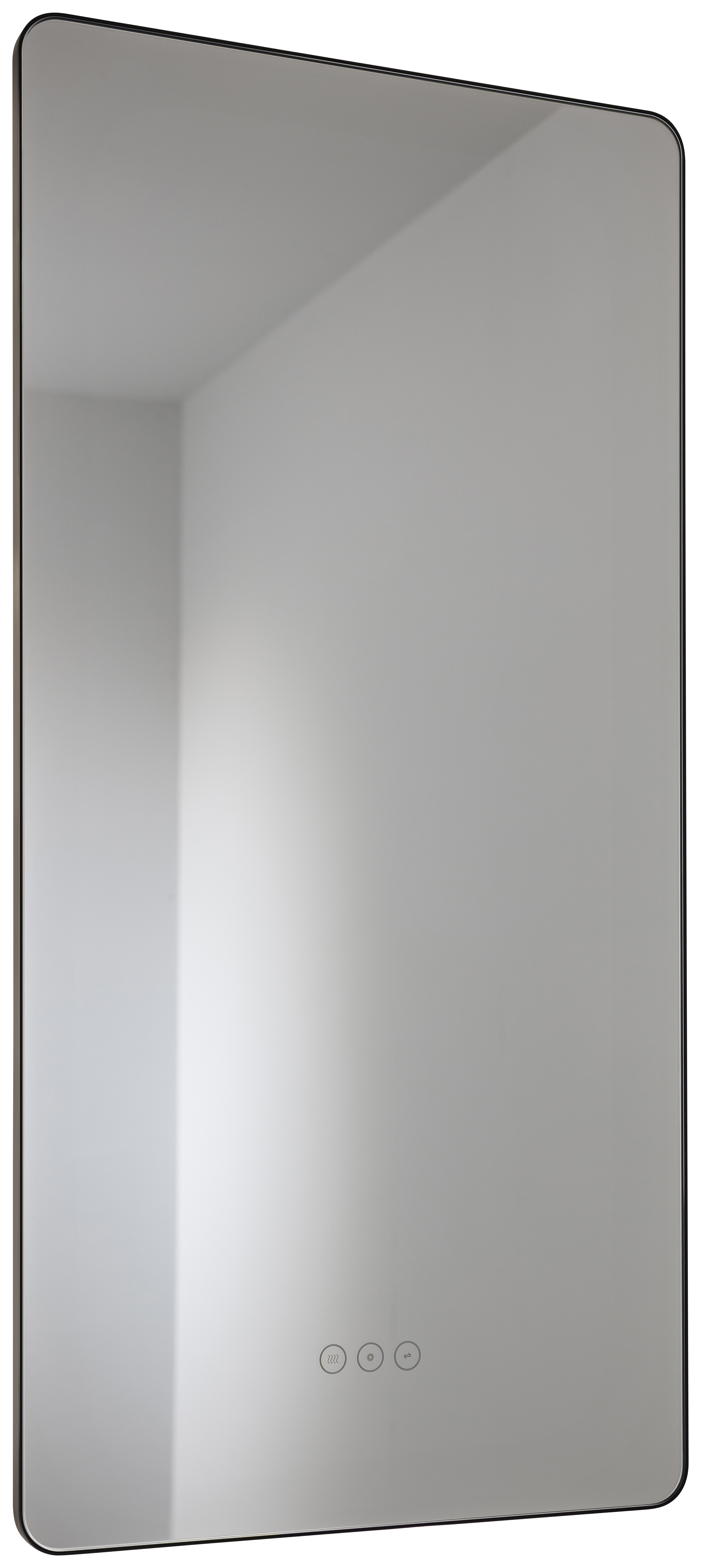 Abode Mayar Matt Black Tablet LED Bathroom Mirror - 900 x 450mm