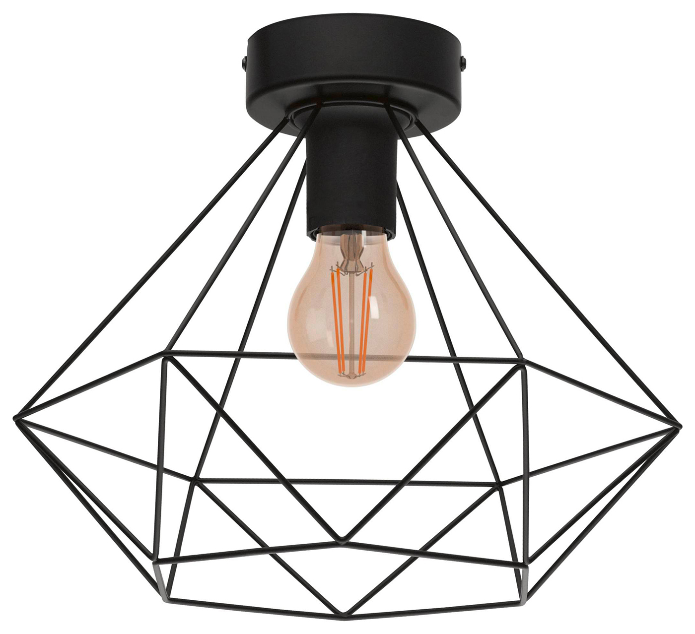 Eglo Tarbes 1-Light Geo Ceiling Light - Black