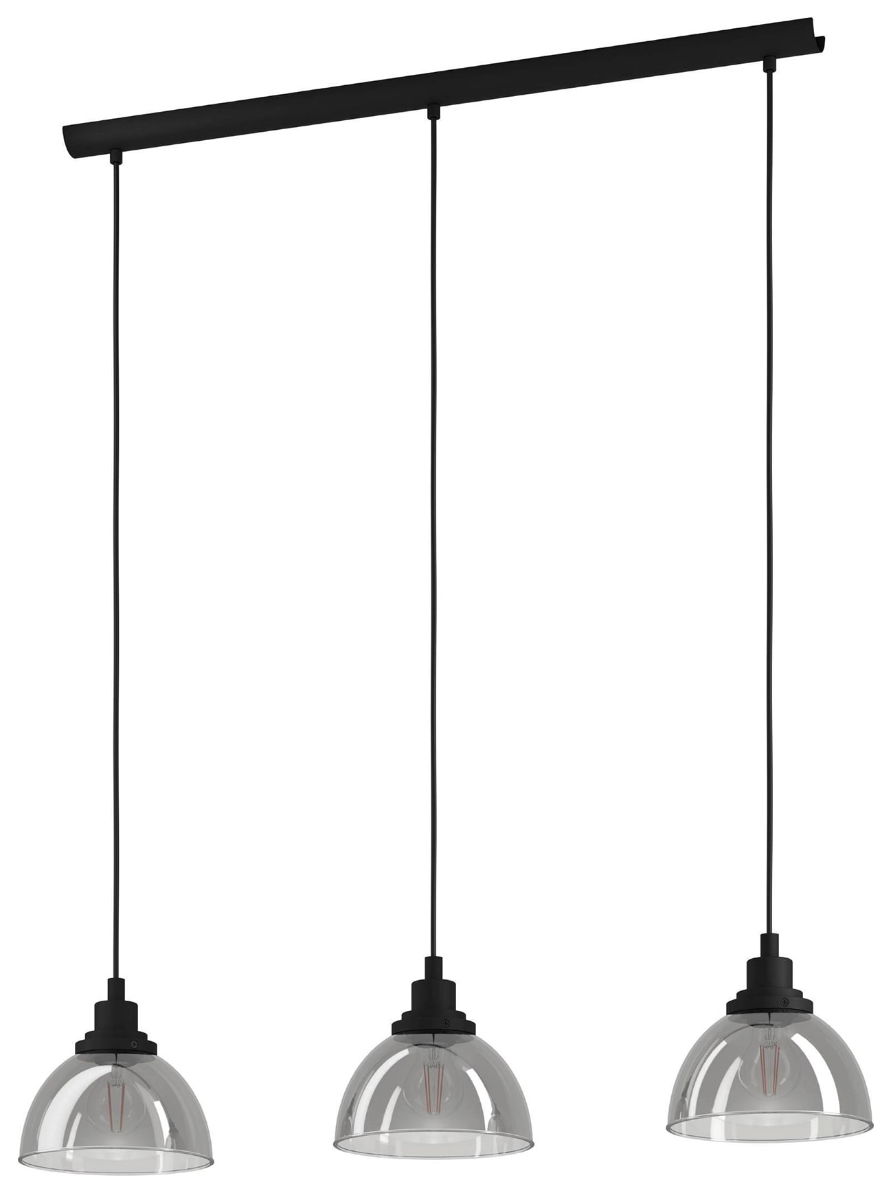 Eglo Beleser Transparent 3 Light Pendant - Black