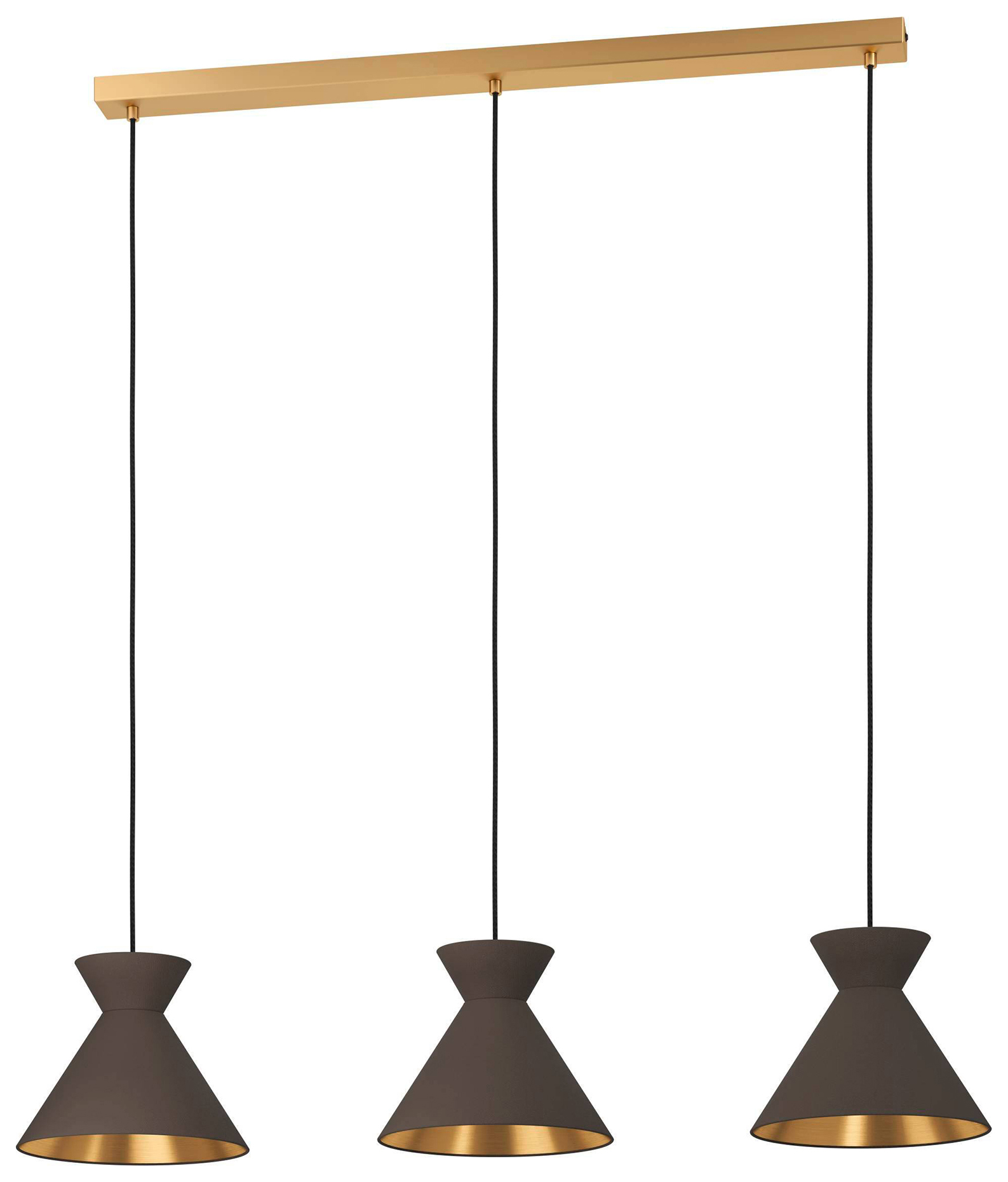 Eglo Nastasia 3-Light Pendant - Grey / Brass