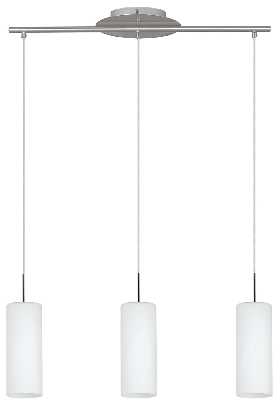 Eglo Troy 3-Light Ceiling Pendant - White / Nickel