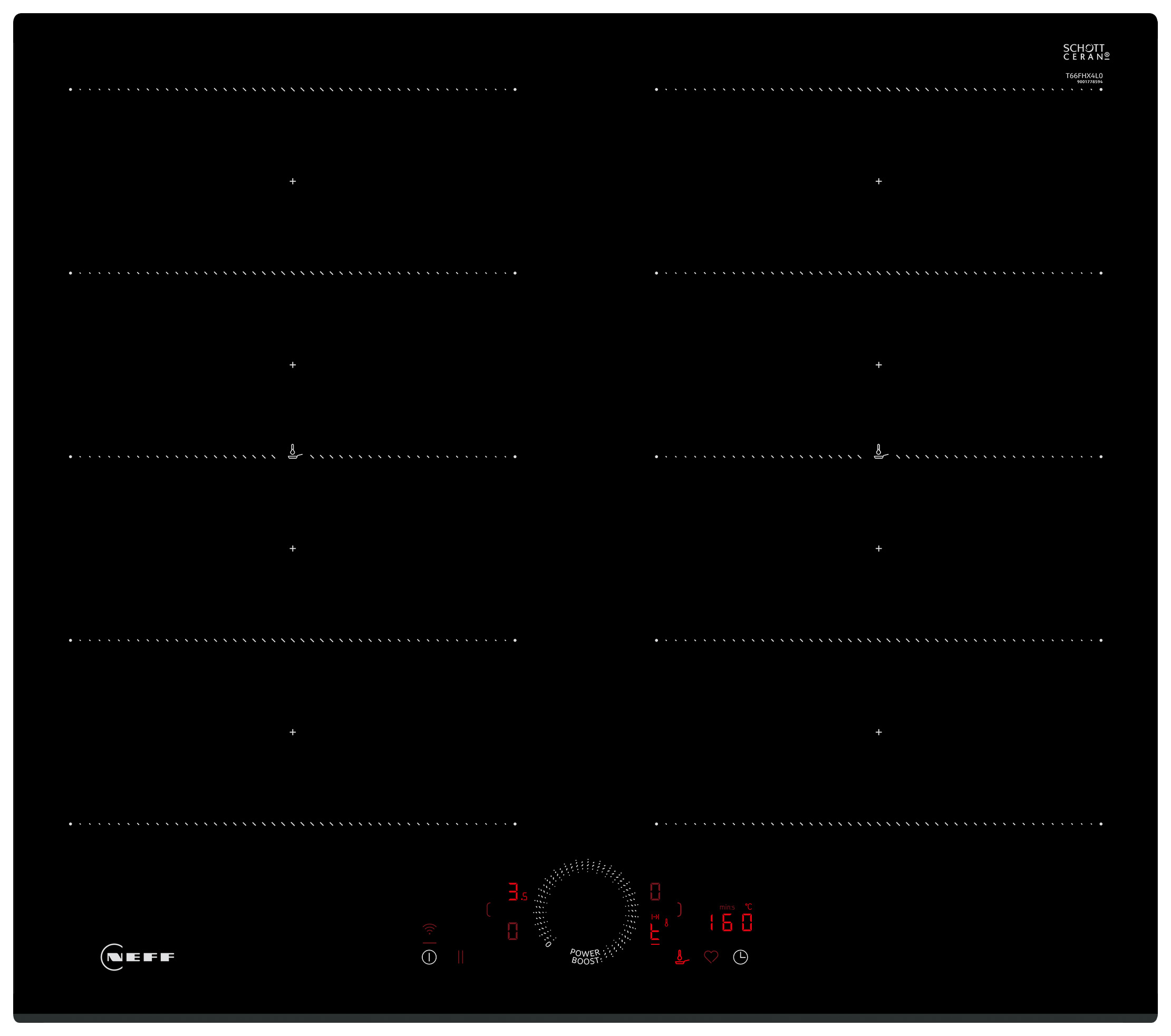 NEFF T66FHX4L0 N70 60cm Induction Hob - Black