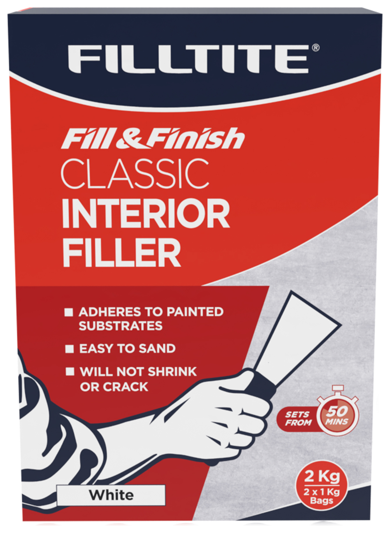 Filltite Fill & Finish Classic Filler - 2 x 1kg