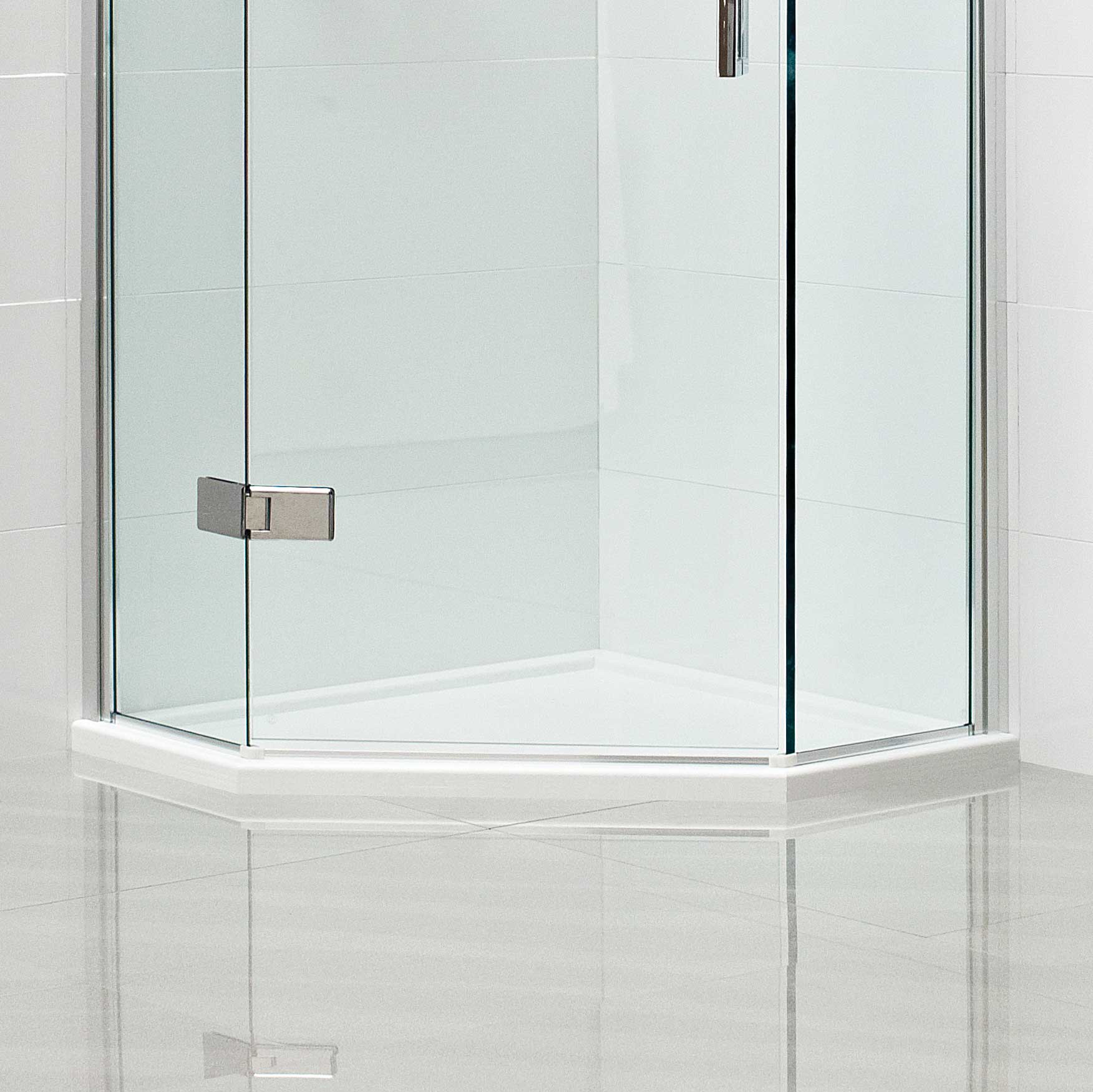 Roman 40mm Neo Angle Left Hand Anti Slip Matt White Shower Tray - 1200 x 900mm