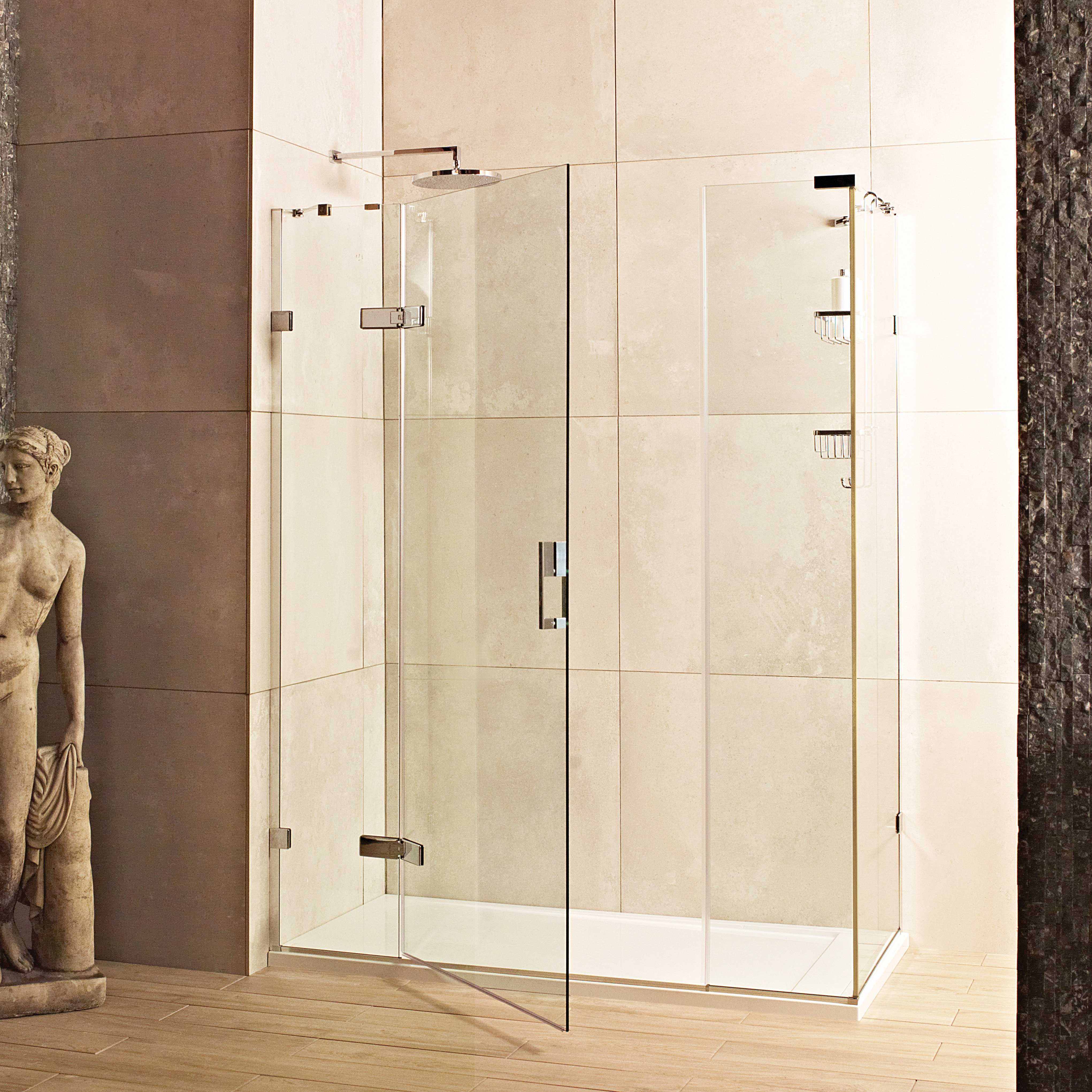 Roman Liberty 8mm Chrome Hinge Door Only for 2 In-line Panels & Side Panel Fitting - 2000 x 685mm