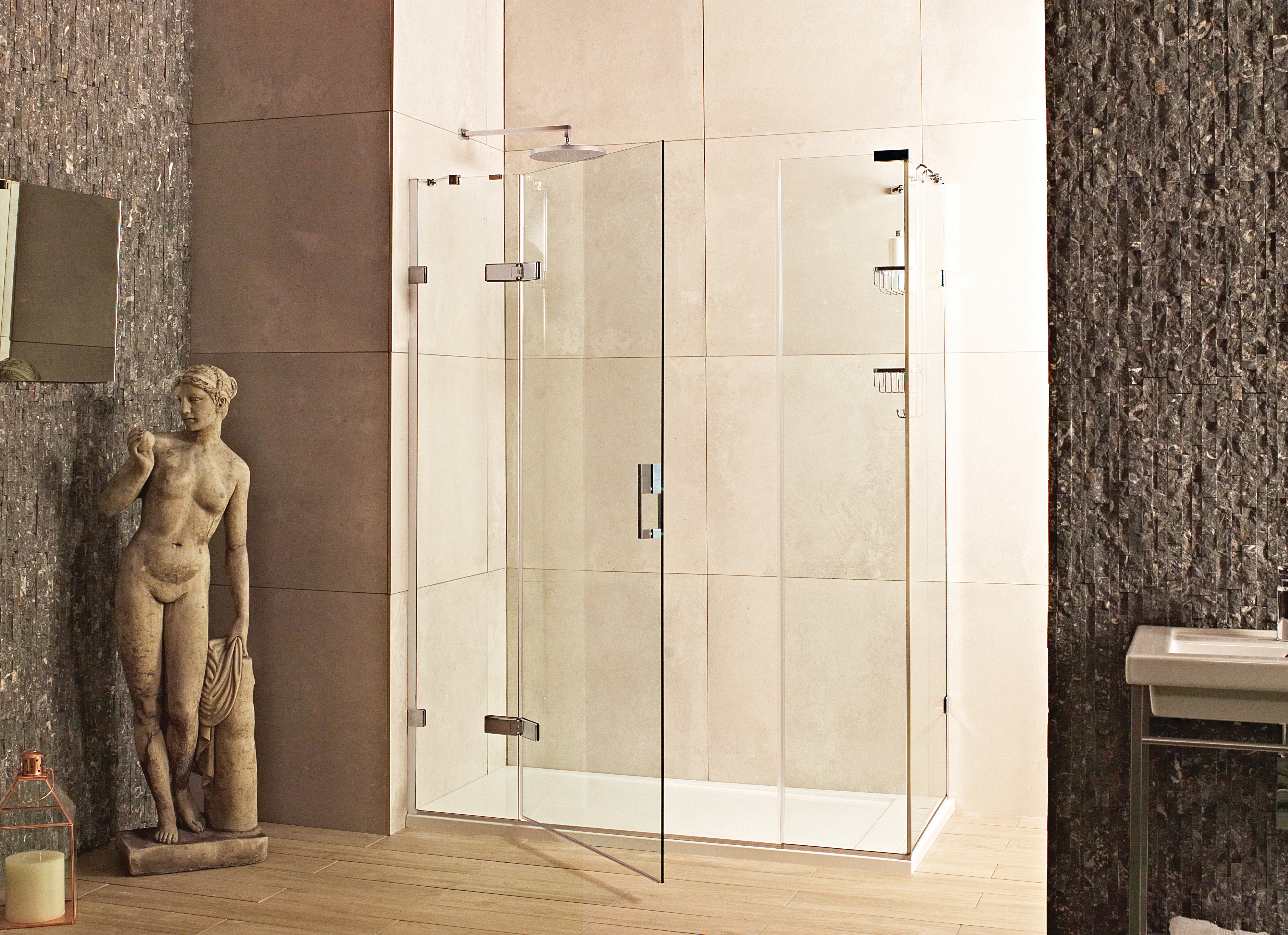 Roman Liberty 8mm Nickel 2 In-line Panels Only for Side Panel Fitting - 515mm