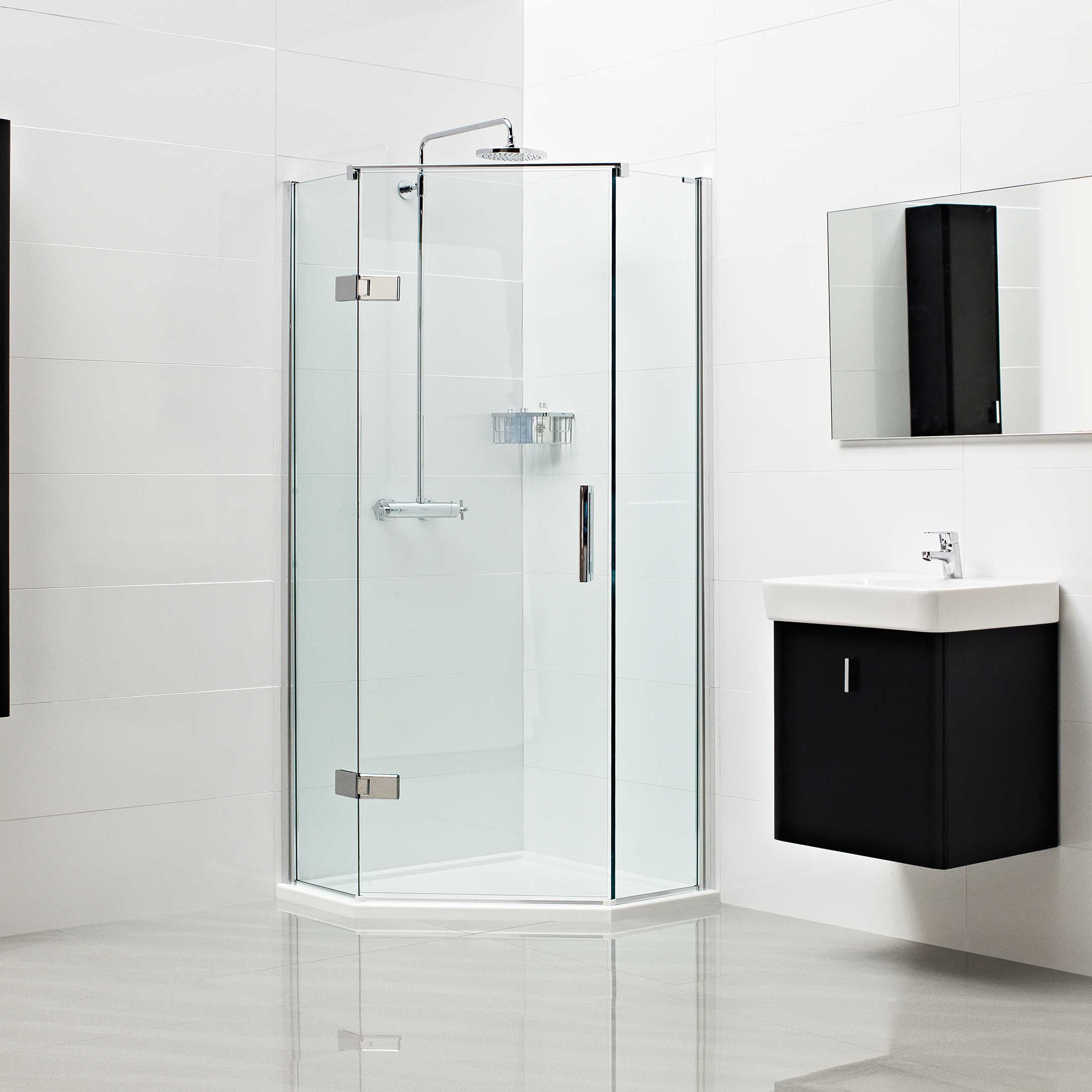 Roman Liberty 10mm Silver Neo Angle Shower Door