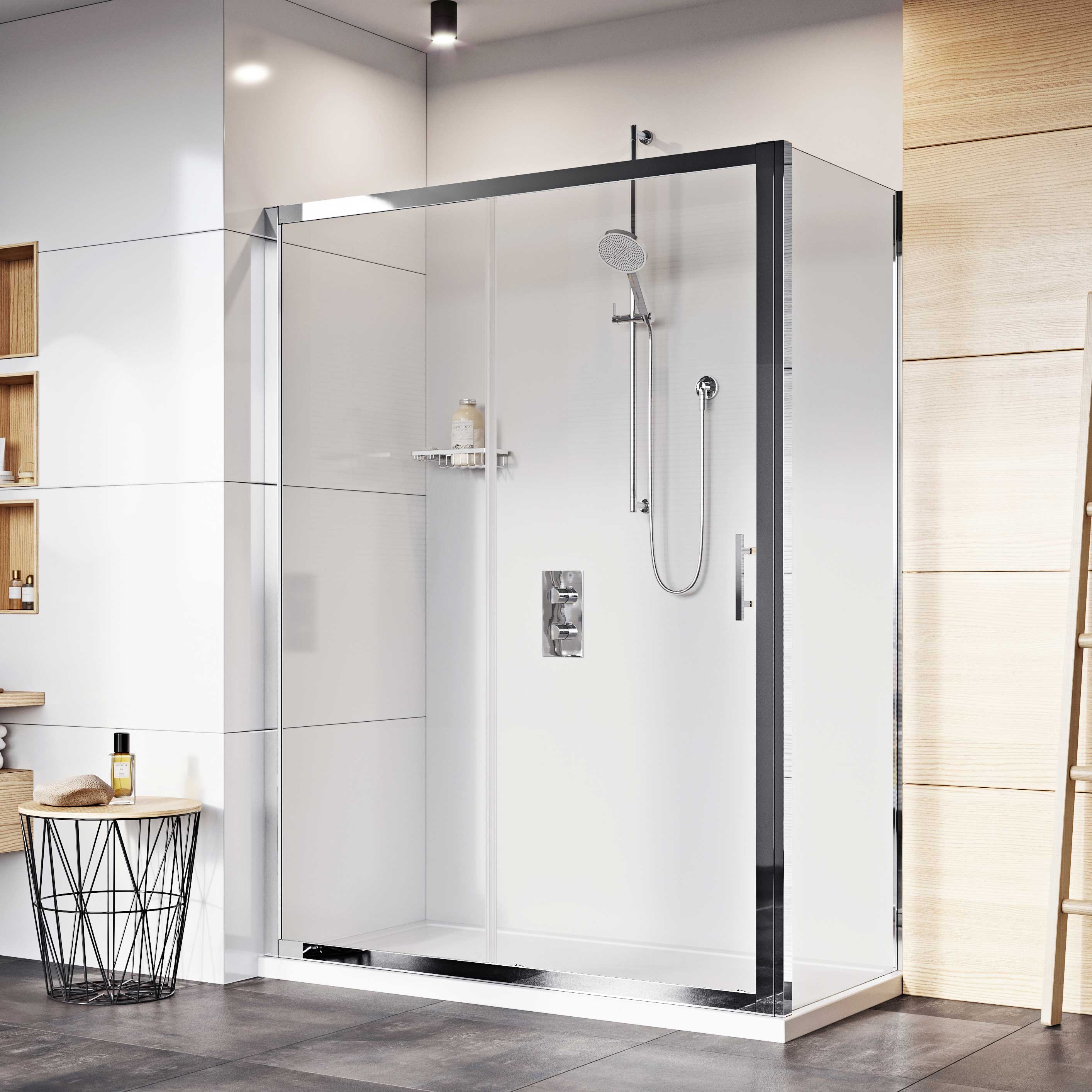 Roman Innov8 8mm Chrome Single Sliding Shower Door Only - 1200mm