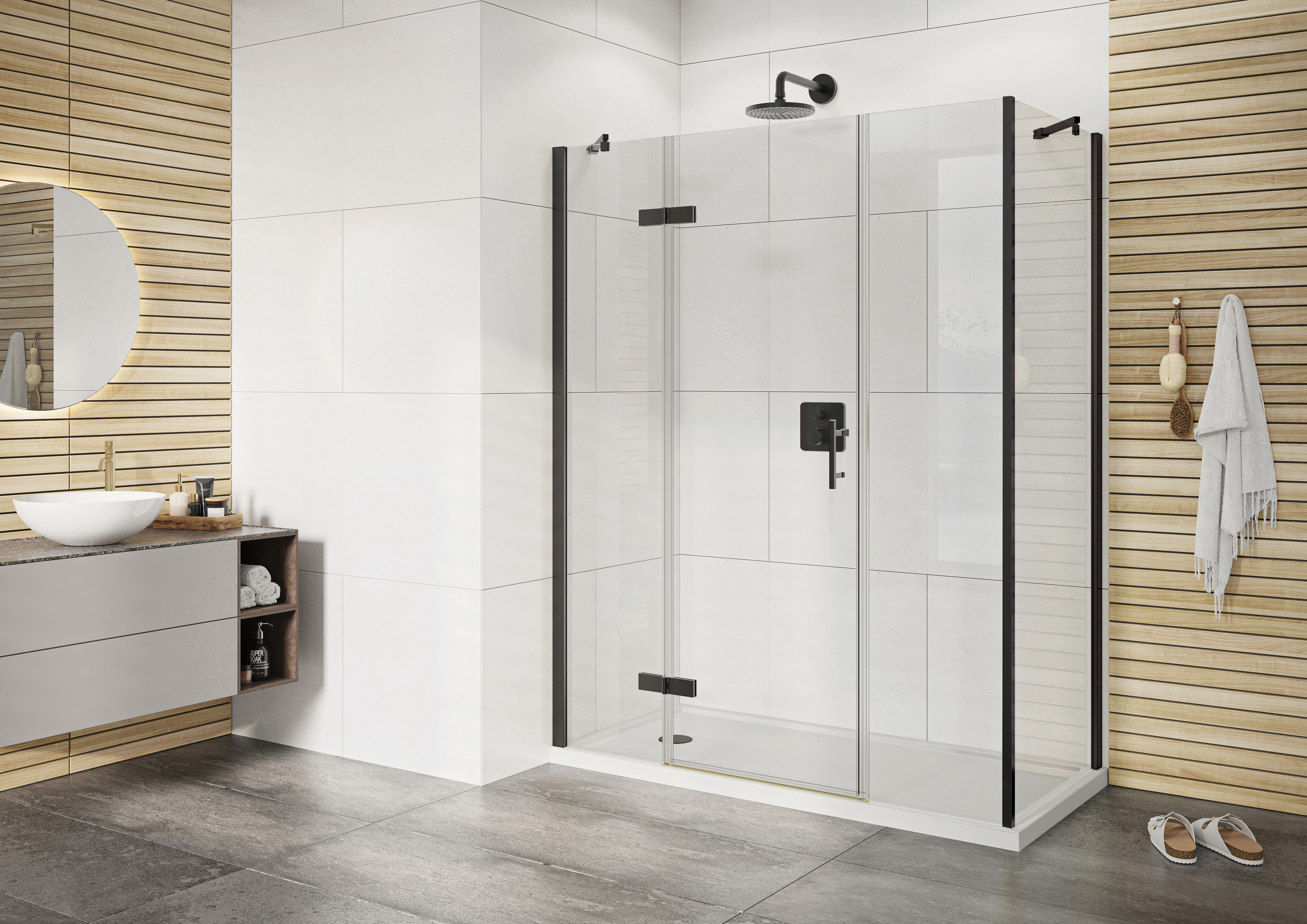 Roman Innov8 8mm Black 2 In-line Panels Only for Side Panel Fitting - 520mm