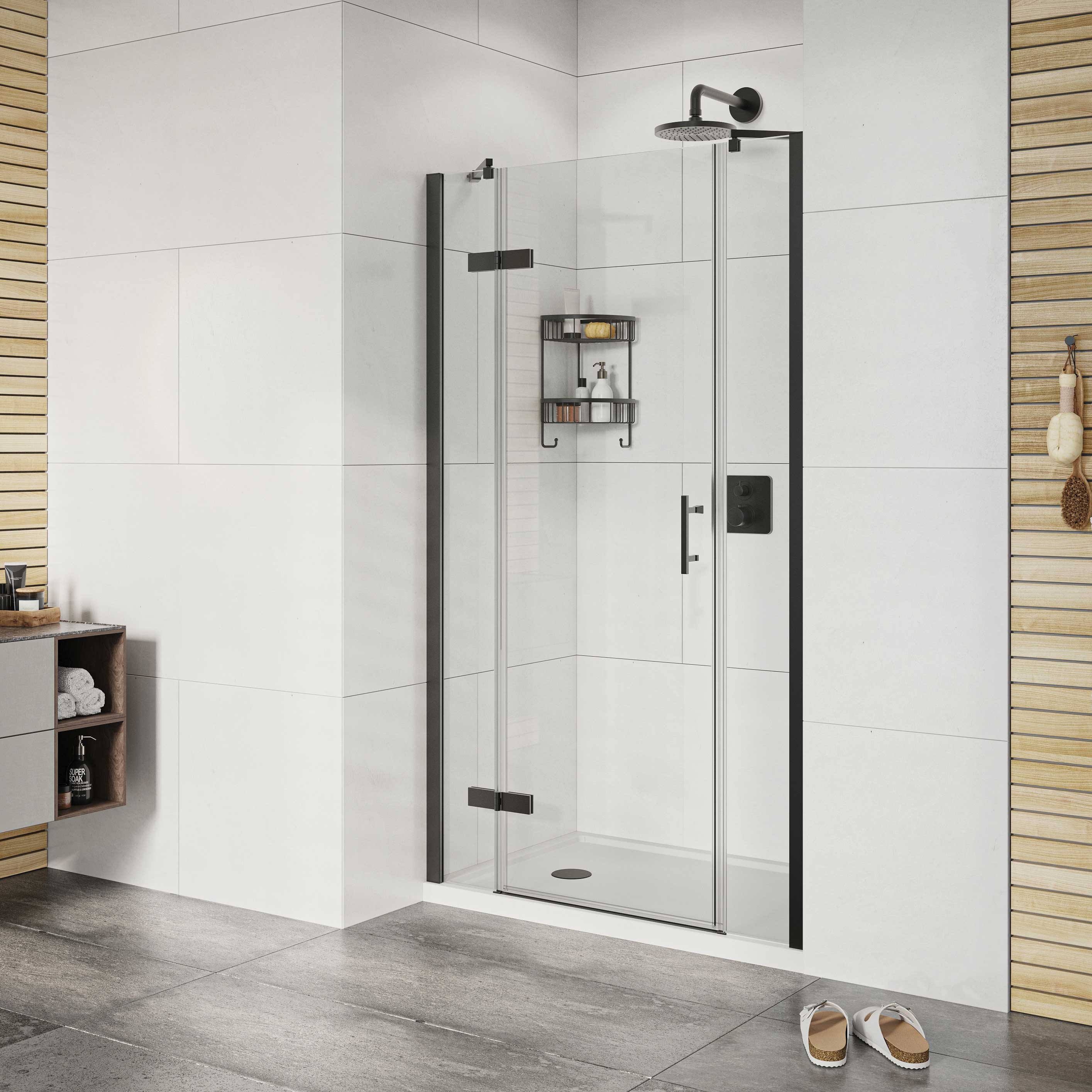 Roman Innov8 8mm Black In-line Panel for Recess Fitting - 520mm